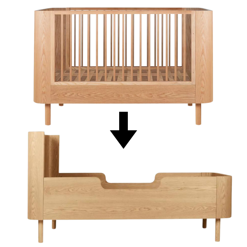Quax Convertible Kit for Baby Bed to Junior Bed 70 x 170 'Yume' Natural Ash