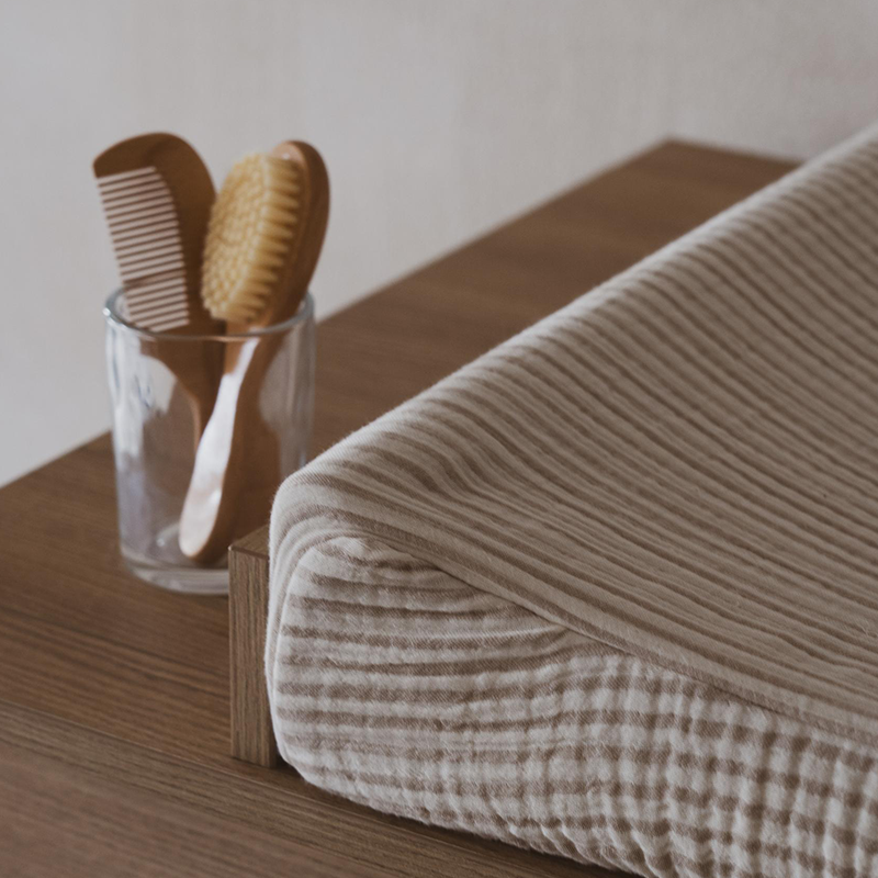 Quax Musselin Wickelkissenbezug 'Natural Collection' Stripes