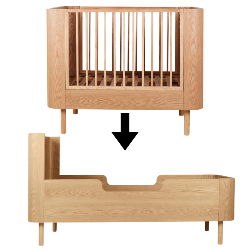 Quax Convertible Kit for Baby Bed to Junior Bed 70 x 170 'Yume' Natural Ash
