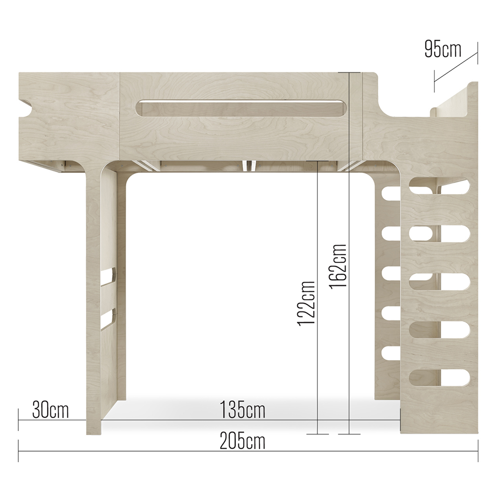 Rafa Kids  Hochbett F 90 x 200 cm Natur - Online MY SNOWFLAKE
