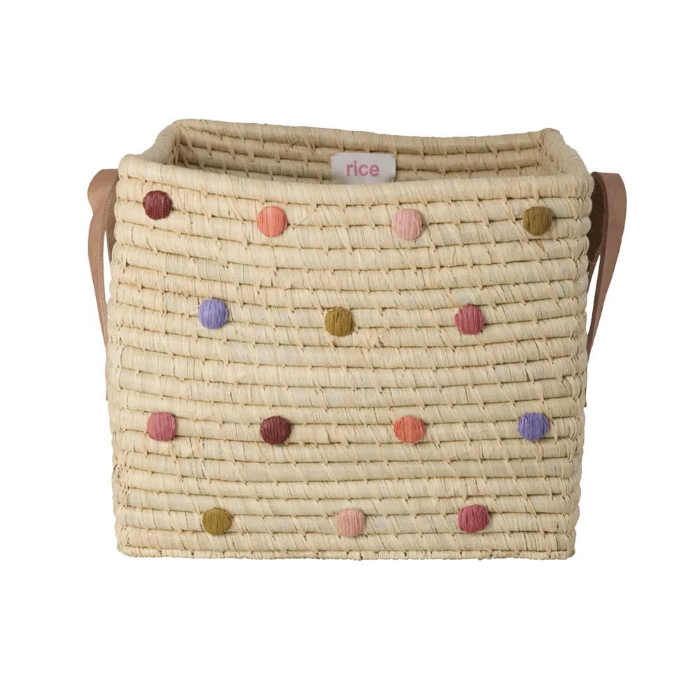 Rice rechteckiger Aufbewahrungskorb Gross 'Raffia' Nature