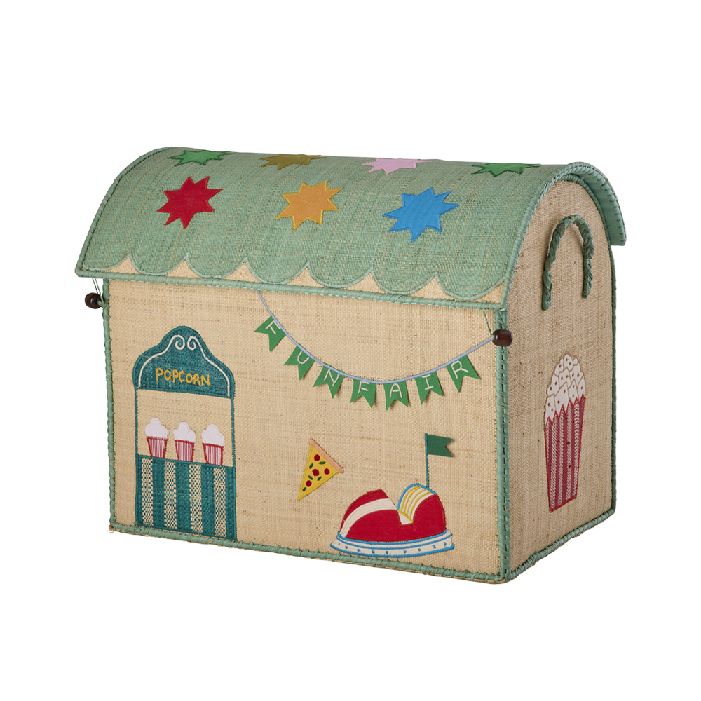 Rice Panier de rangement moyen 'Fun Fair' menthe