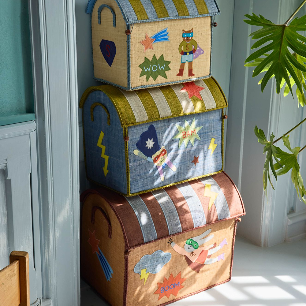 Rice panier de rangement grand modèle « Hero » bleu