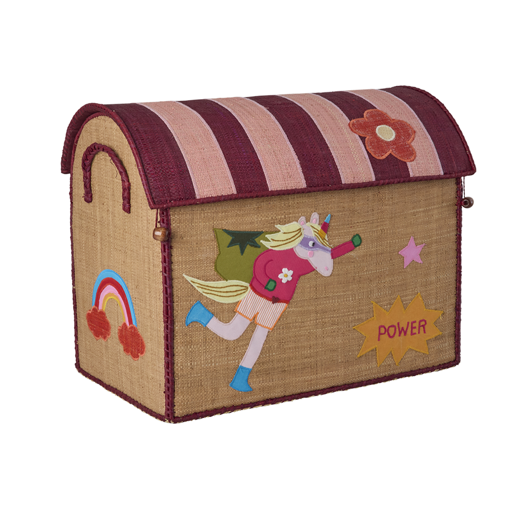 Rice Panier de rangement moyen « Hero » rose