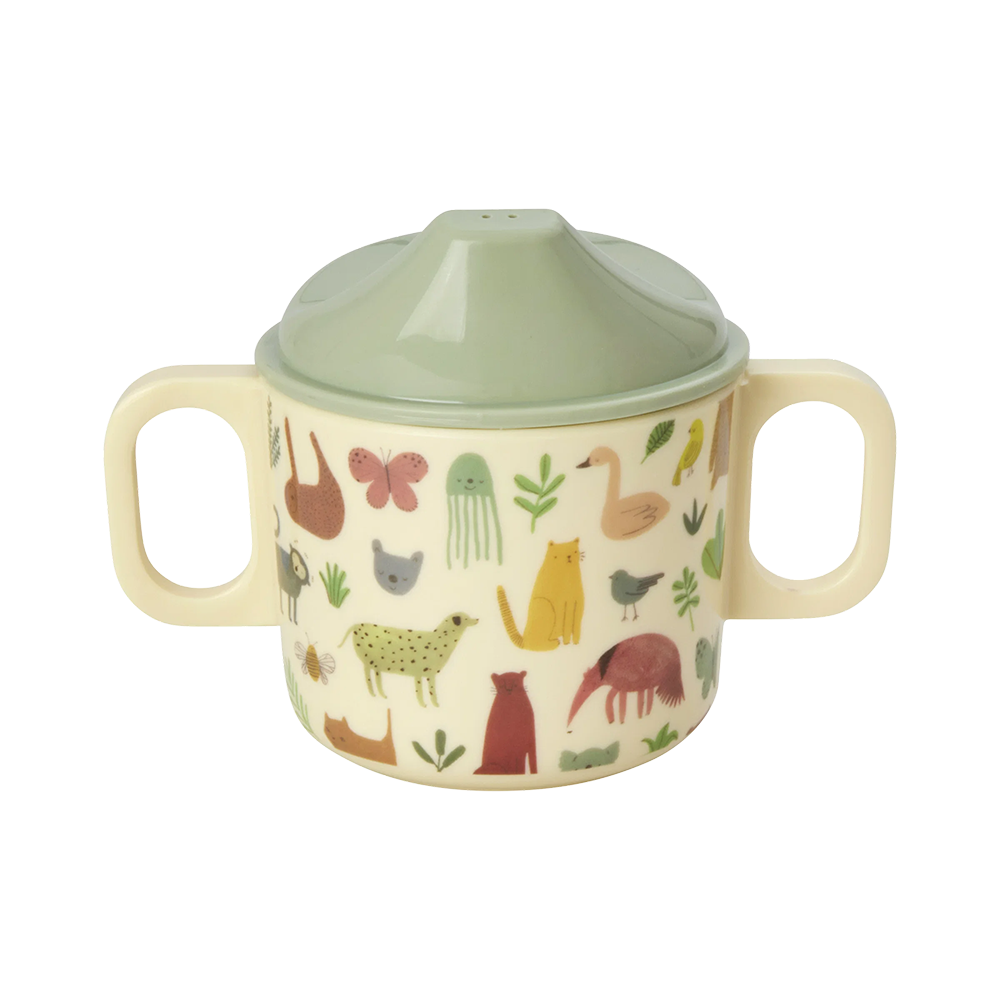Rice  Melamin Baby Trinklernbecher 'Sweet Jungle' Crème