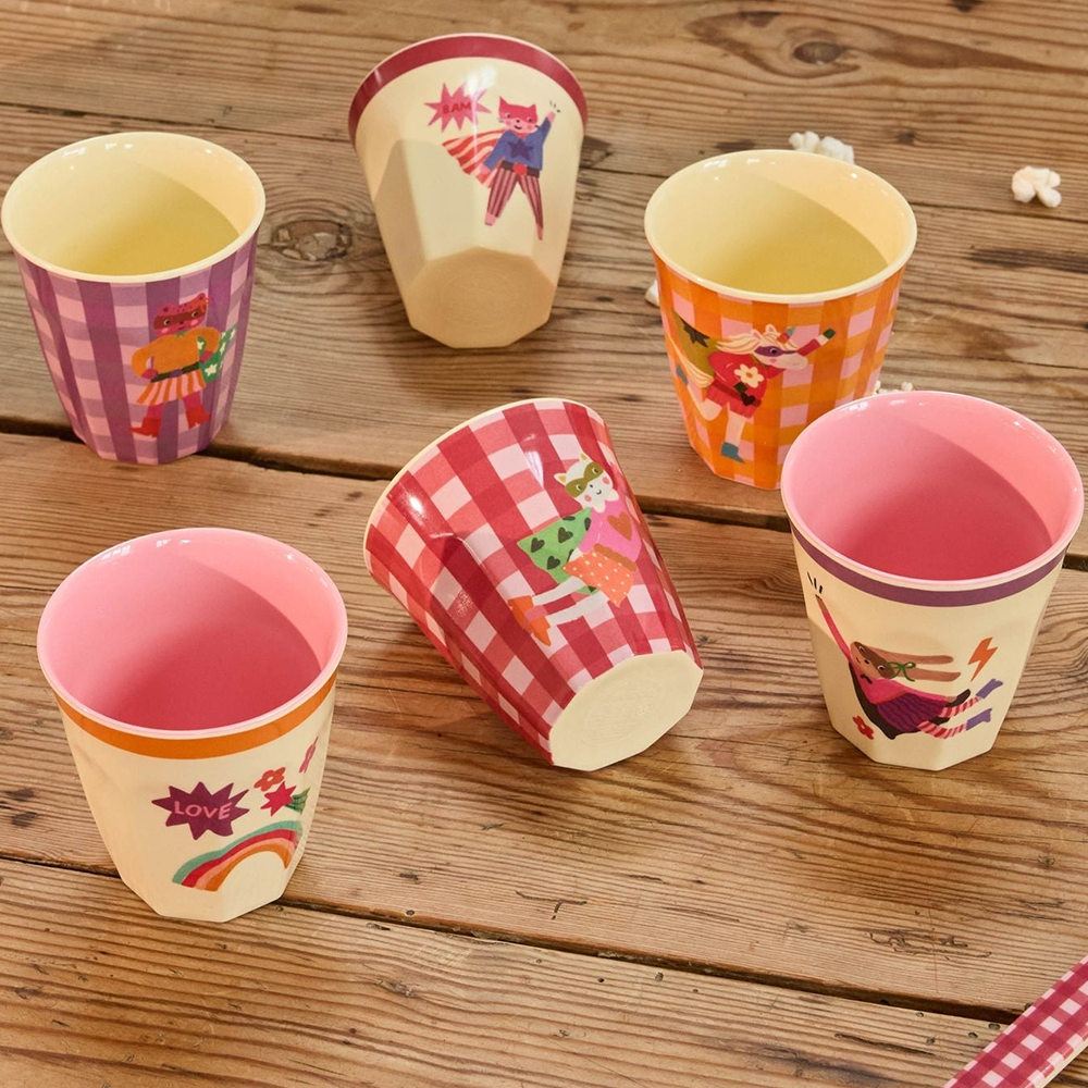 Rice Melamin Becher Klein 'Hero' Red Border - Online MY SNOWFLAKE