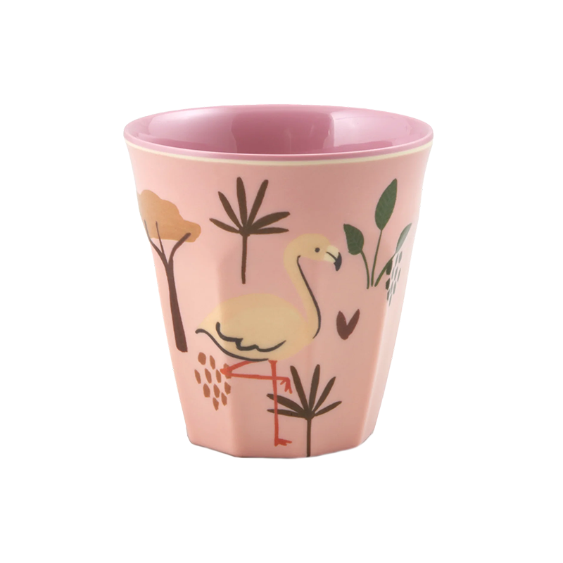 Rice Gobelet en mélamine petit « Pink Jungle Animal » rose