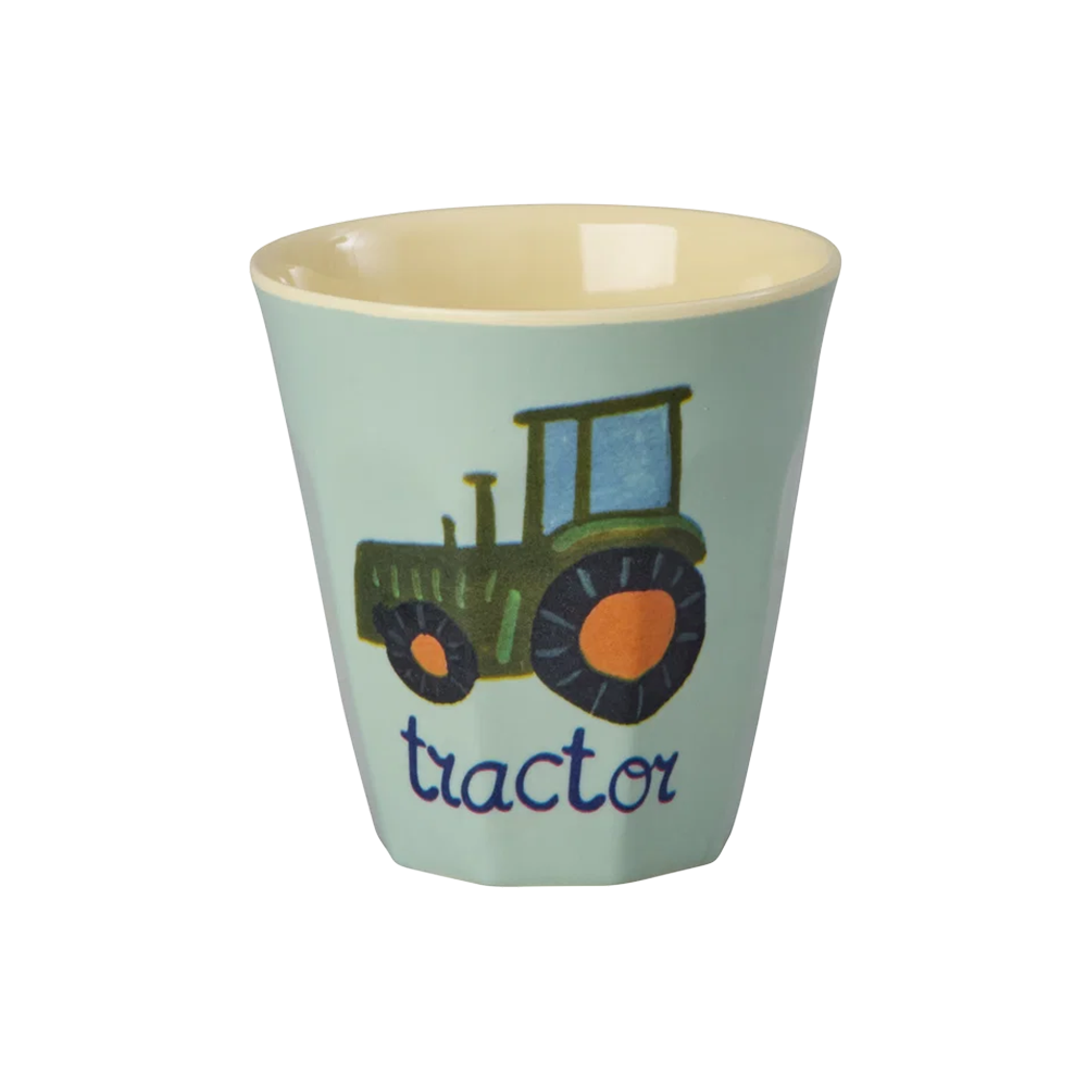 Rice Melamin Becher Klein 'ABC' Tractor Print