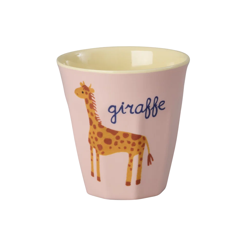Rice Melamin Becher Klein 'ABC' Giraffe Print Pink
