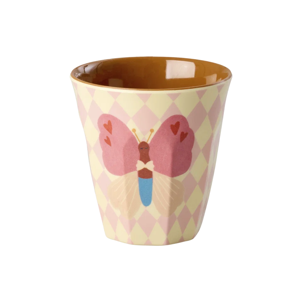 Rice Melamin Becher Klein 'Music Band' Schmetterling Pink