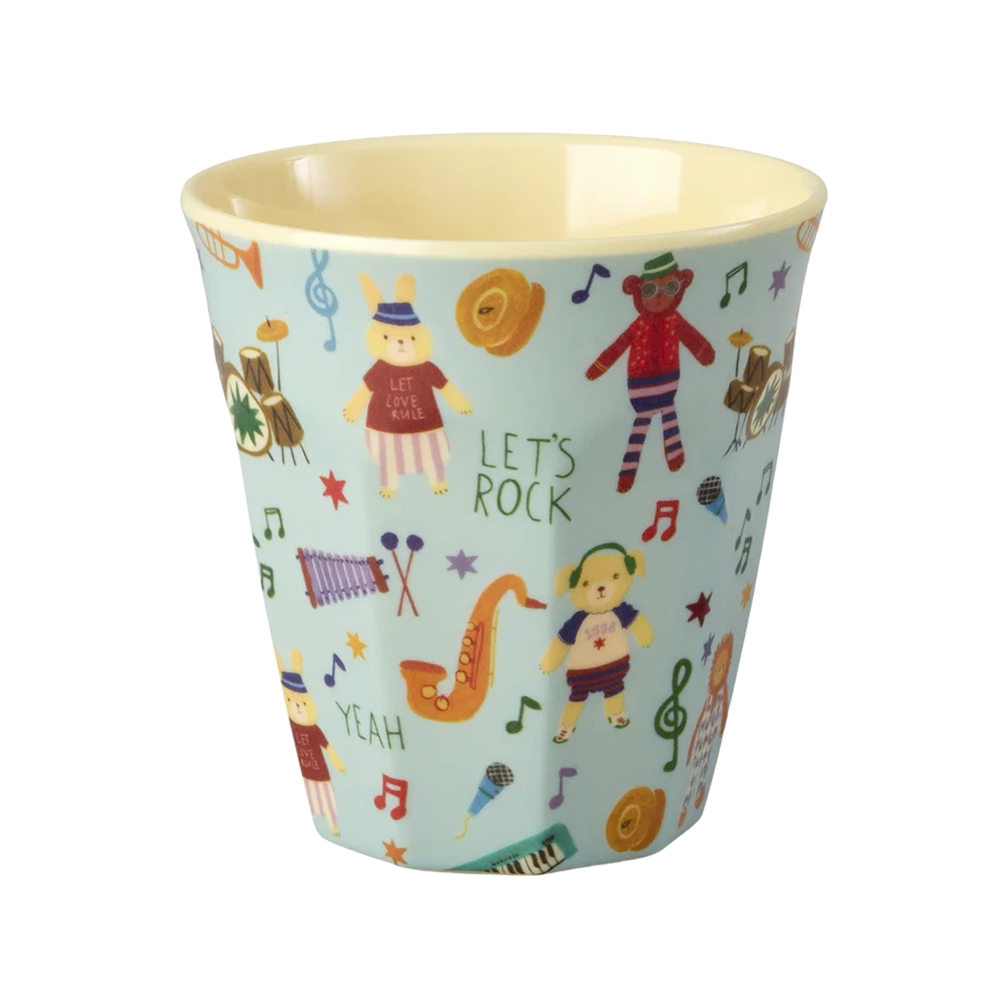 Rice  Melamin Becher Mittel 'Music Band' Blau