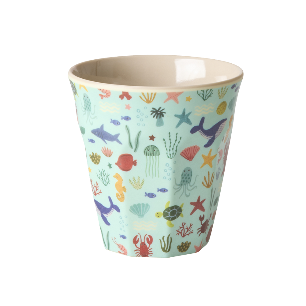 Rice Melamine Small Cup 'Ocean' Blue