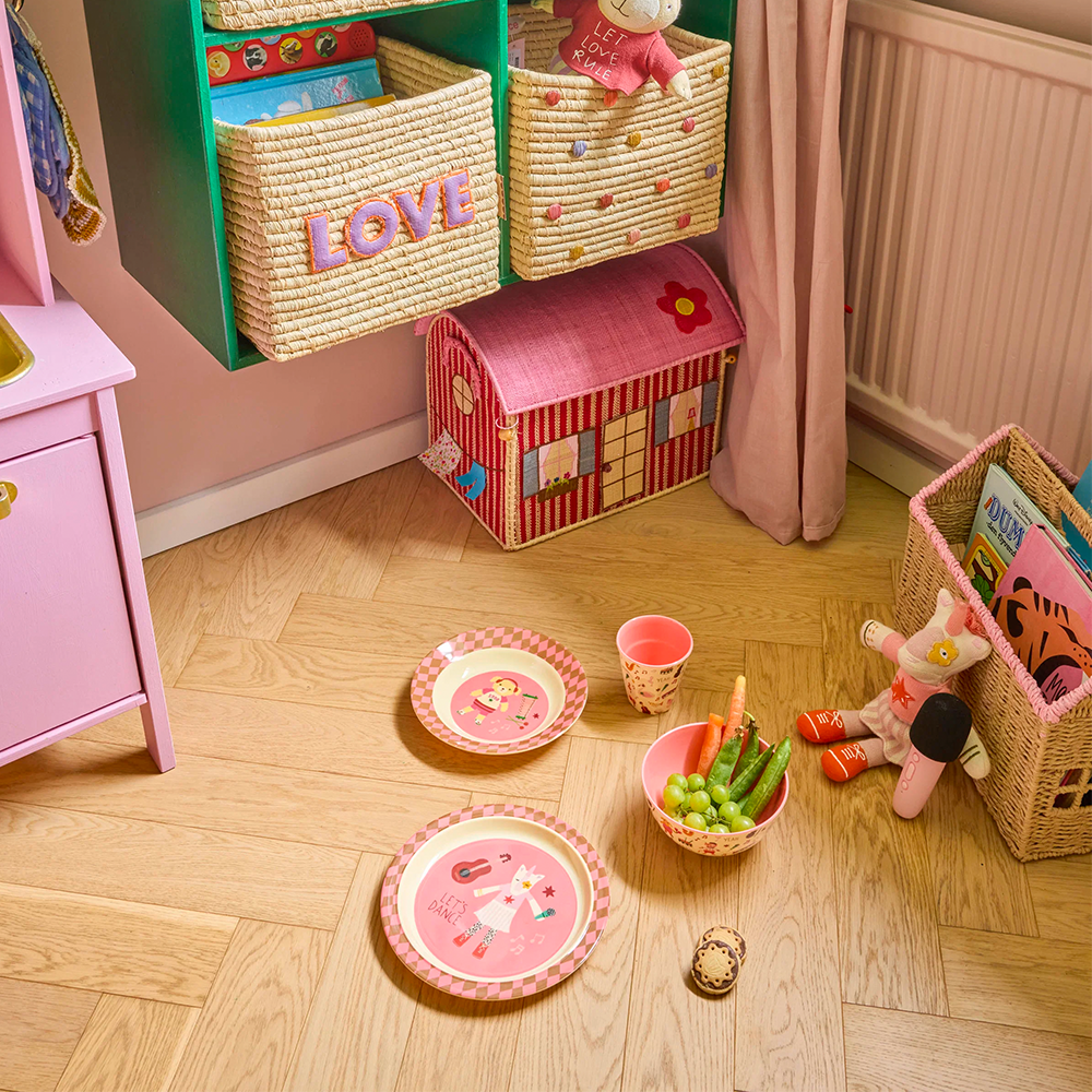 Rice Melamin Kinderteller tief 'Music Band' Pink
