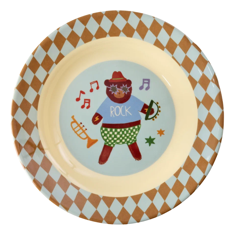 Rice Melamin Kinderteller tief 'Music Band' Mint