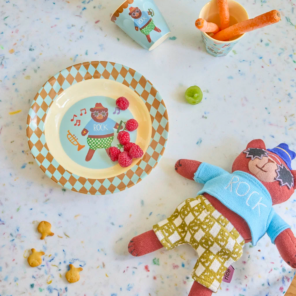Rice Melamin Kinderteller tief 'Music Band' Mint
