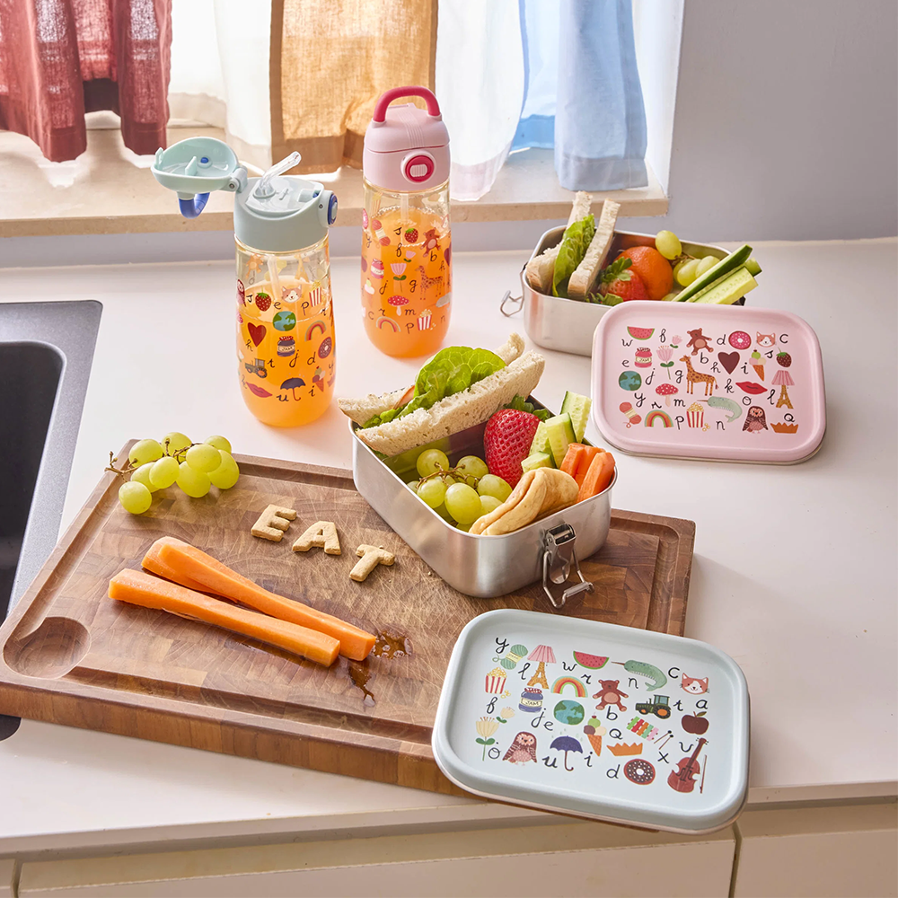 Rice  Kinder Lunchbox mit herausnehmbarer Unterteilung 'ABC' Blue