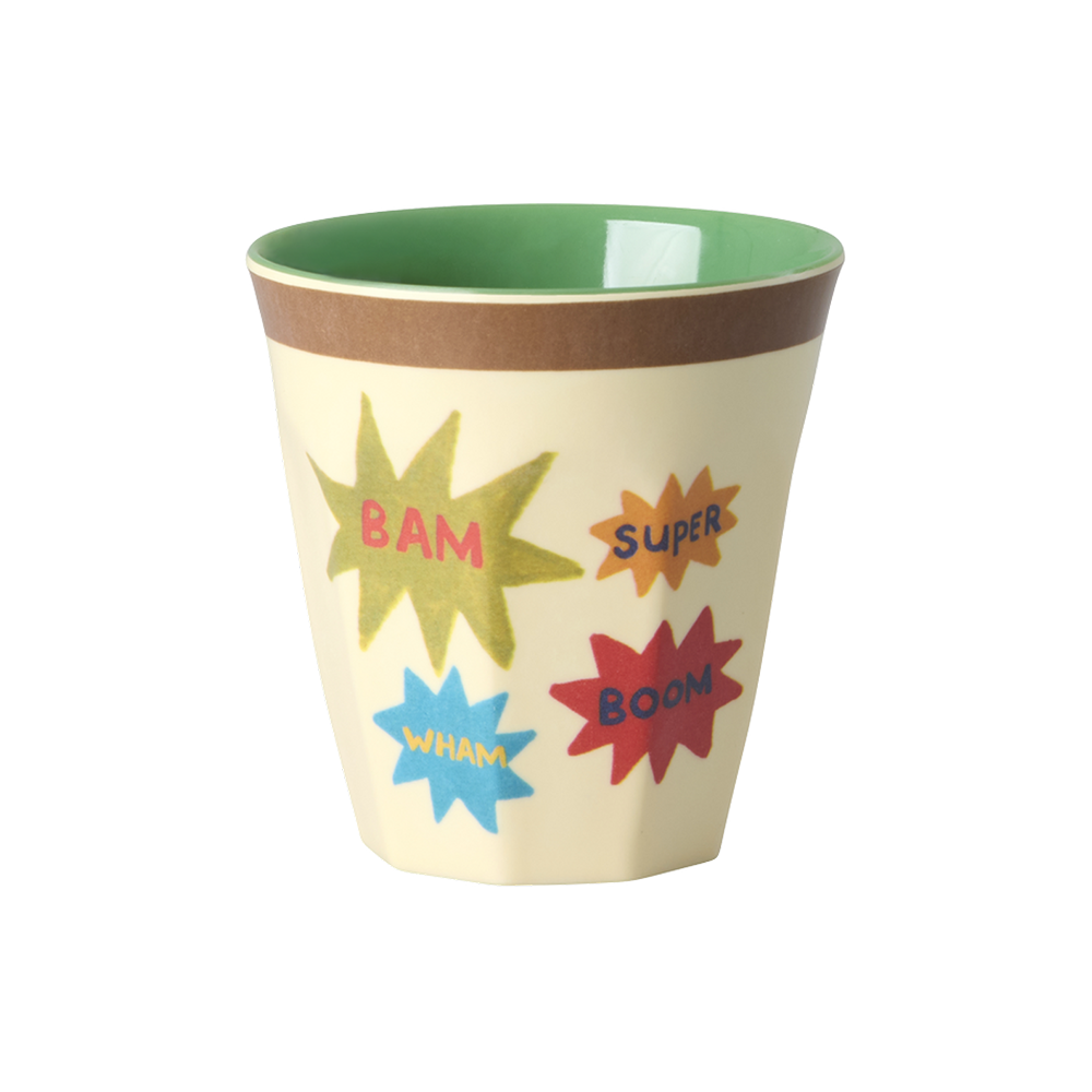 Rice Melamin Becher Klein 'Hero' Brown Border