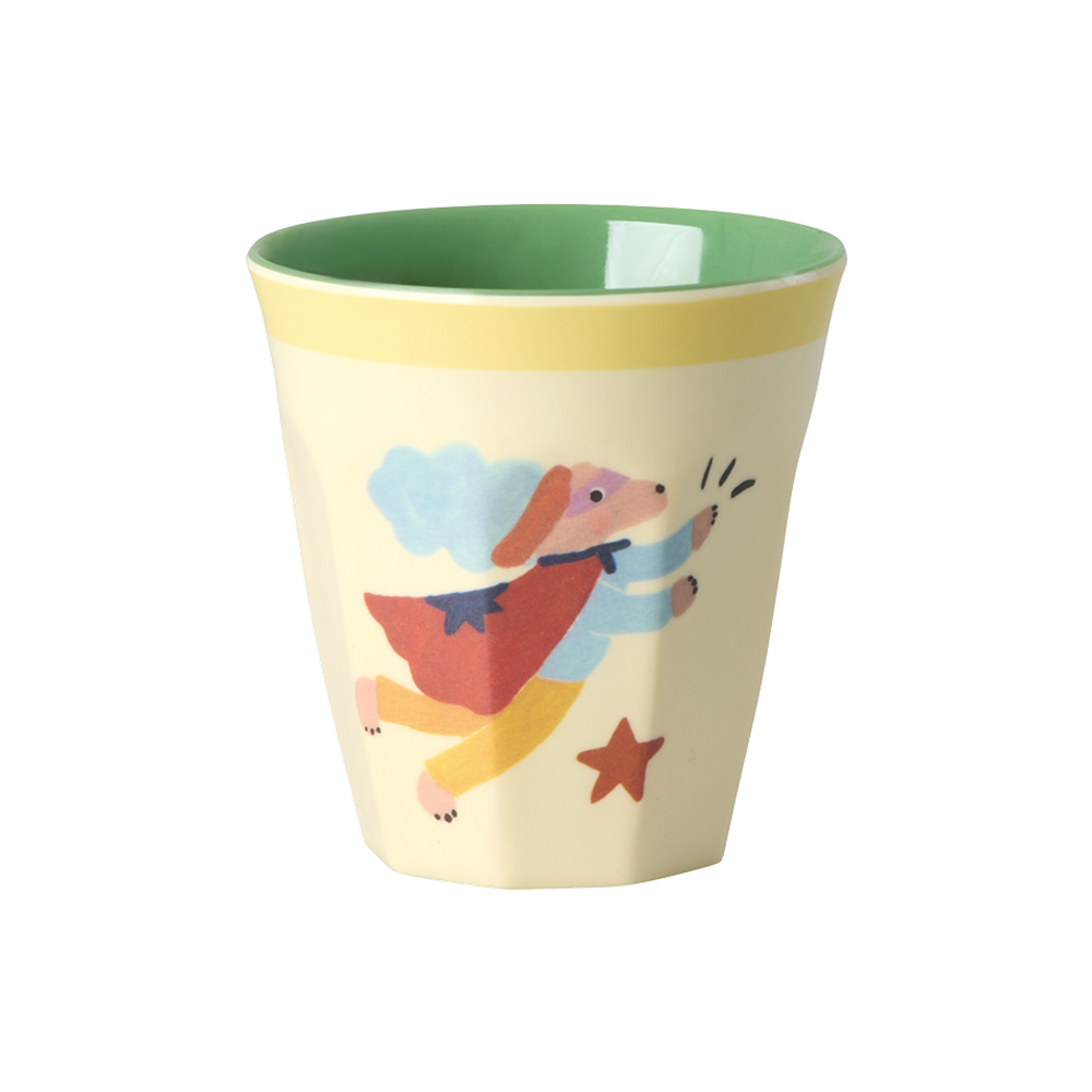 Rice Melamin Becher Klein 'Hero' Cream Border