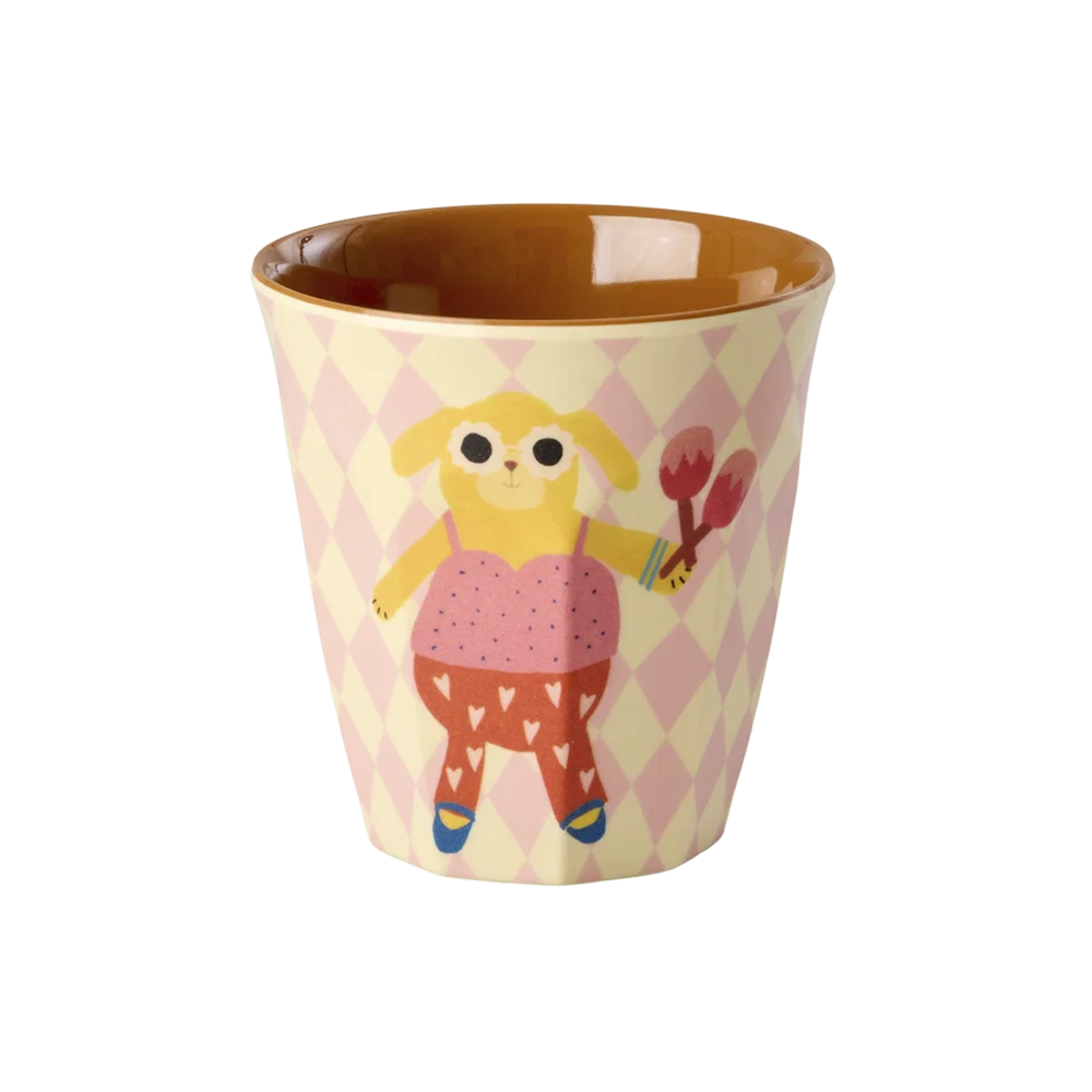 Rice Melamin Becher Klein 'Music Band' Hund Pink