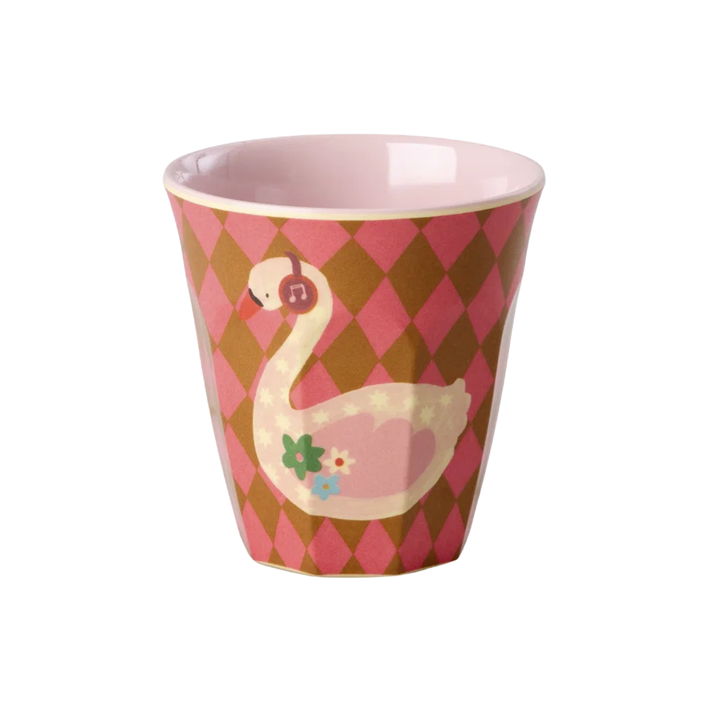 Rice Melamin Becher Klein 'Music Band' Schwan Pink
