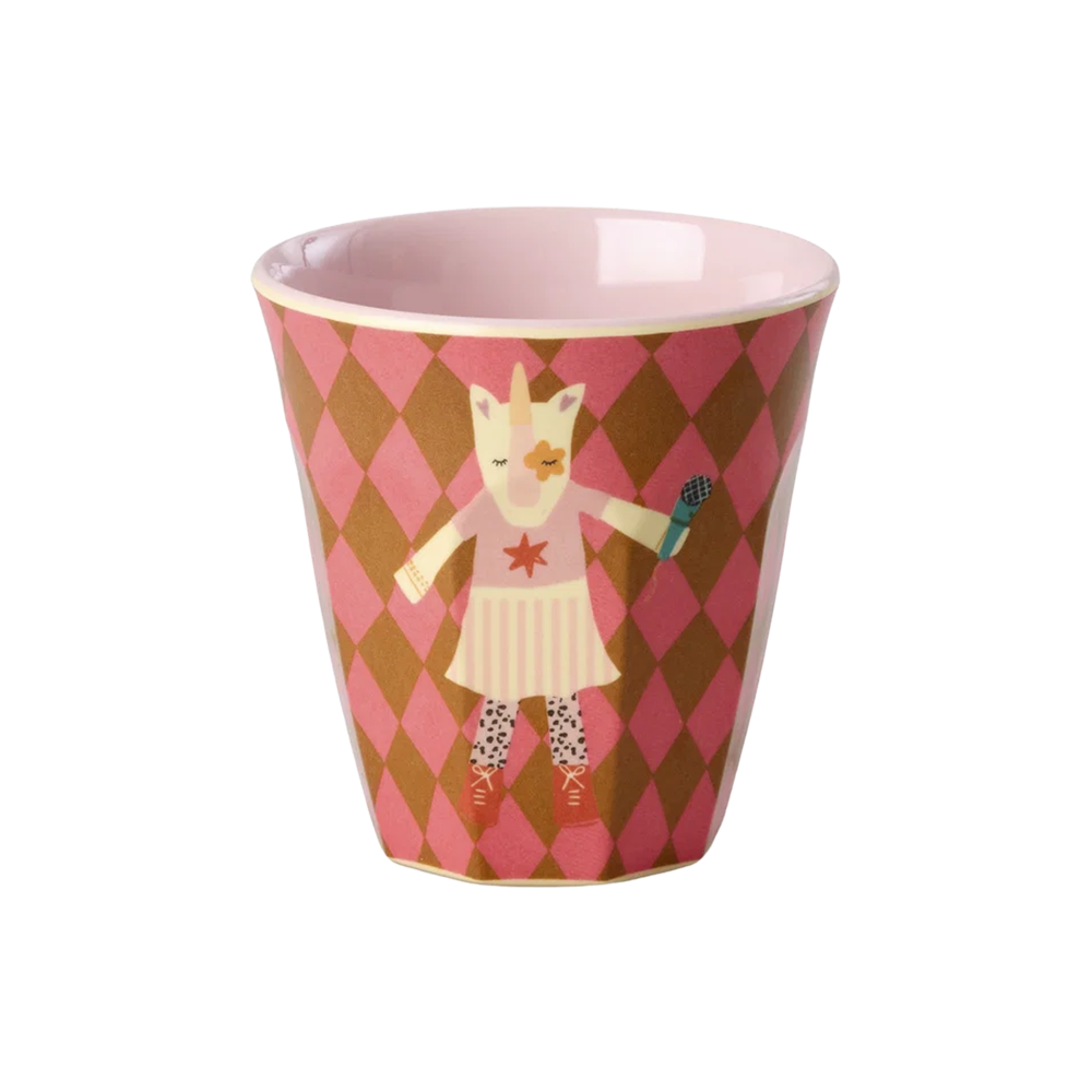 Rice Melamin Becher Klein 'Music Band' Einhorn Pink