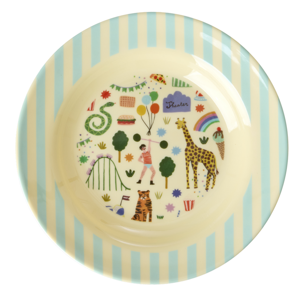 Rice Melamin Kinderteller tief 'Fun Fair' Mint - Online MY SNOWFLAKE