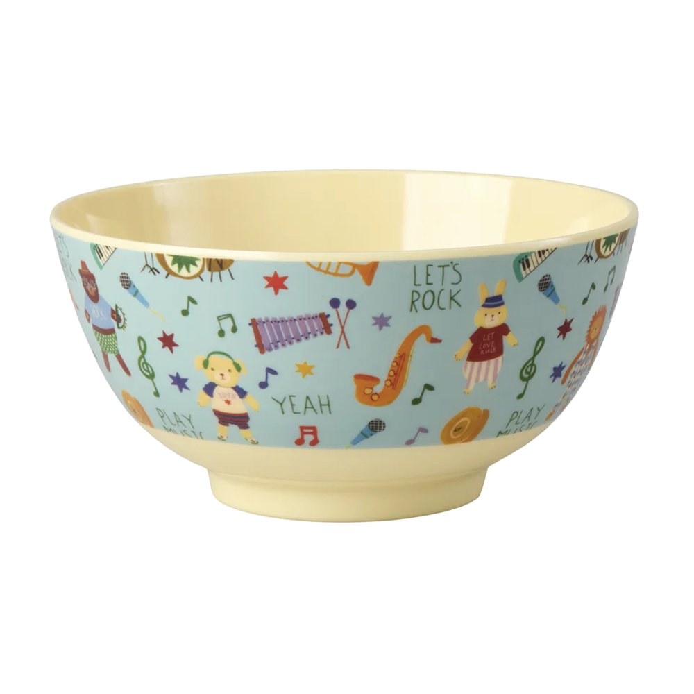 Rice Melamin Schüssel Mittel 'Music Band' Blau