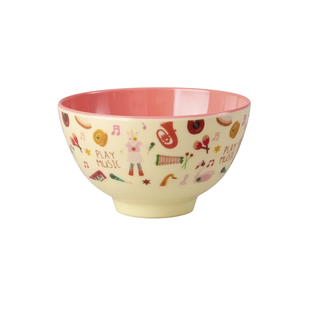Rice Melamin Schüssel Klein 'Music Band' Pink