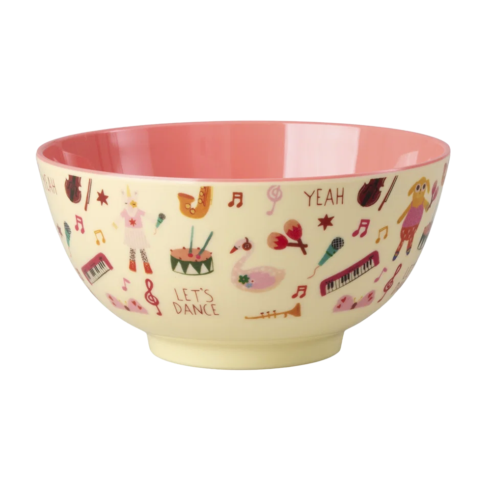 Rice Melamin Schüssel Mittel 'Music Band' Pink