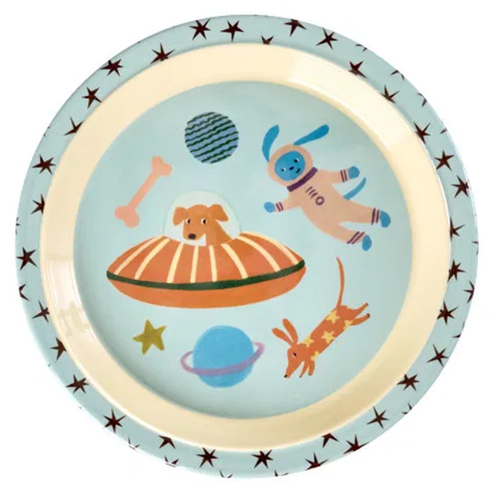 Rice  Melamin Kinderteller 'Dogs in Space'