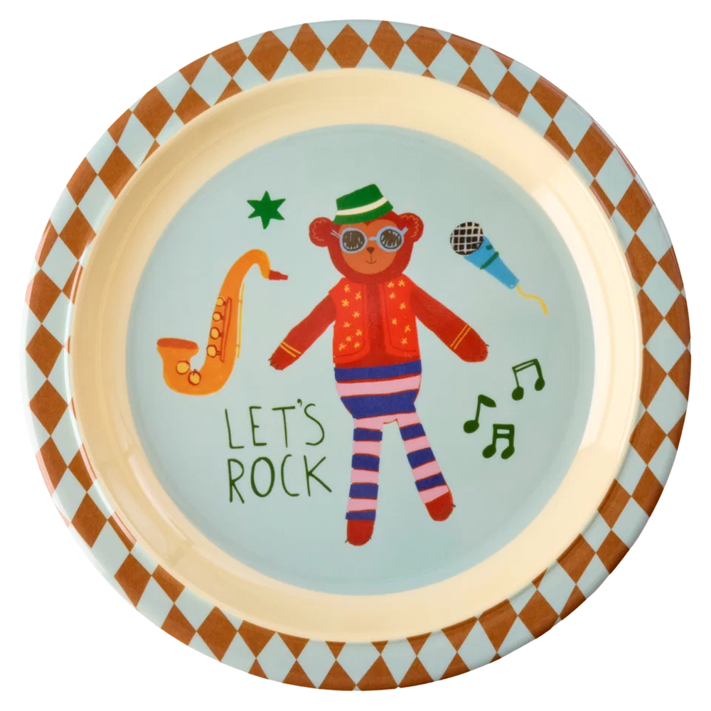 Rice  Melamin Kinderteller 'Music Band' Mint