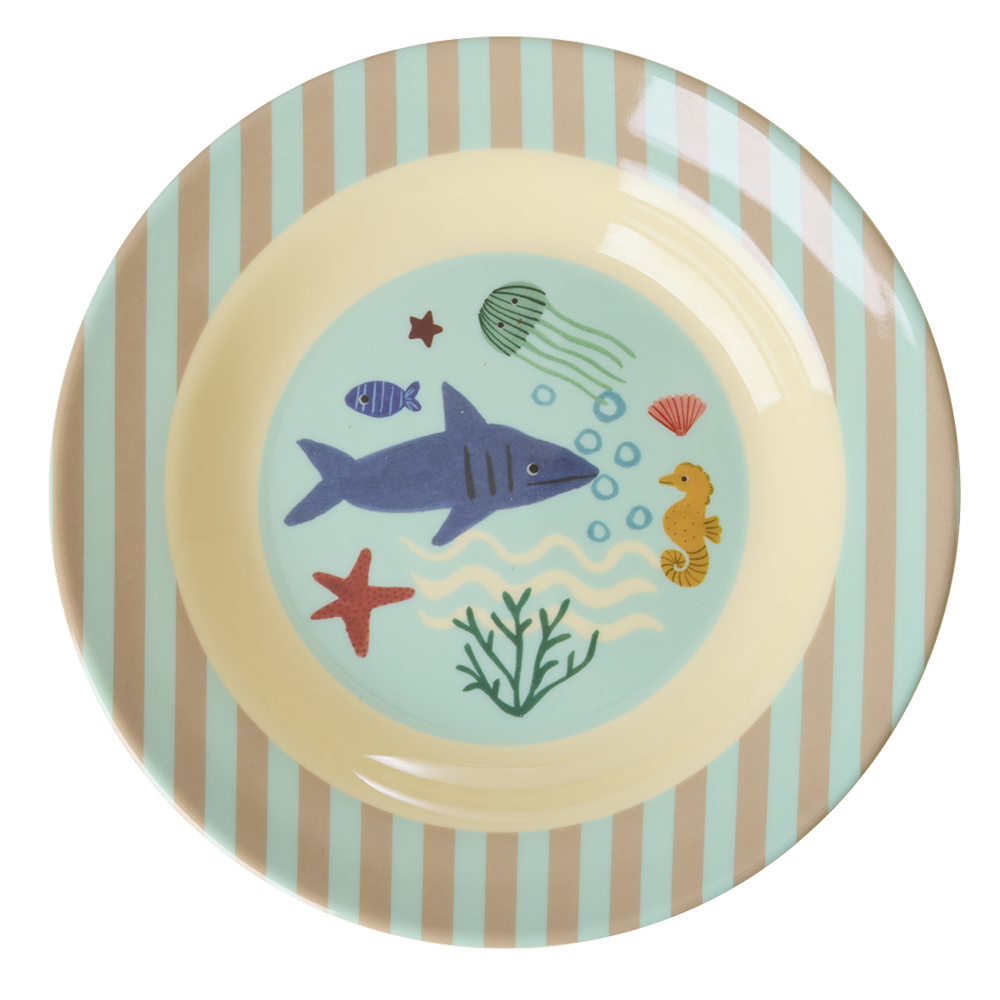 Rice Melamin Kinderteller tief 'Ocean' Blue - Online MY SNOWFLAKE