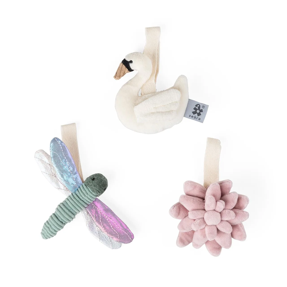 Sebra Aktivitätsspielzeug zum Aufhängen 3er-Set Powder Rose - Online MY SNOWFLAKE