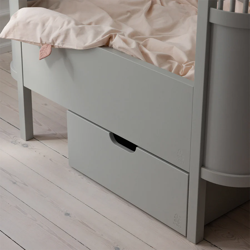 Sebra Tiroir de lit pour lit bébé et junior Gris pierre