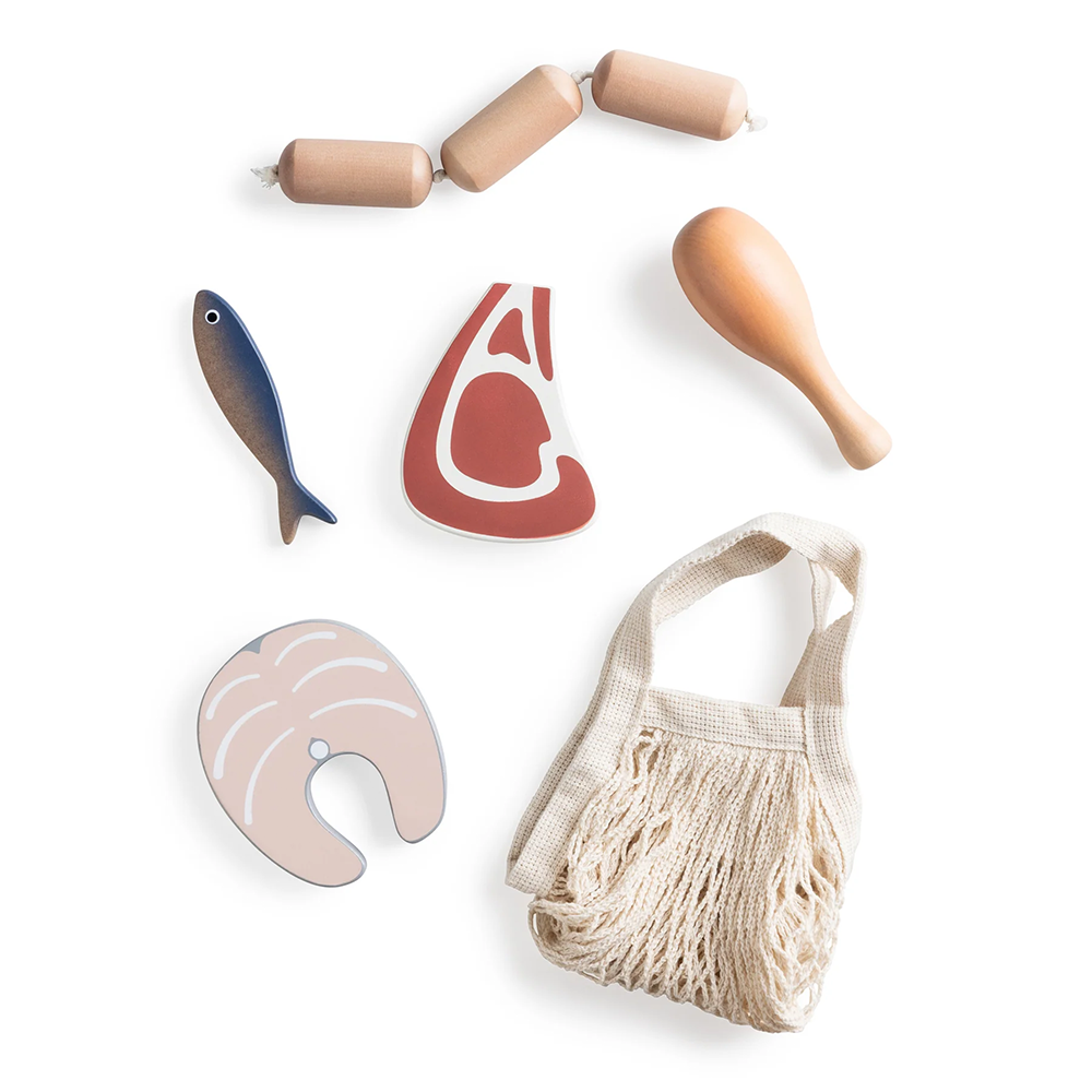 Viande et poisson en bois Sebra