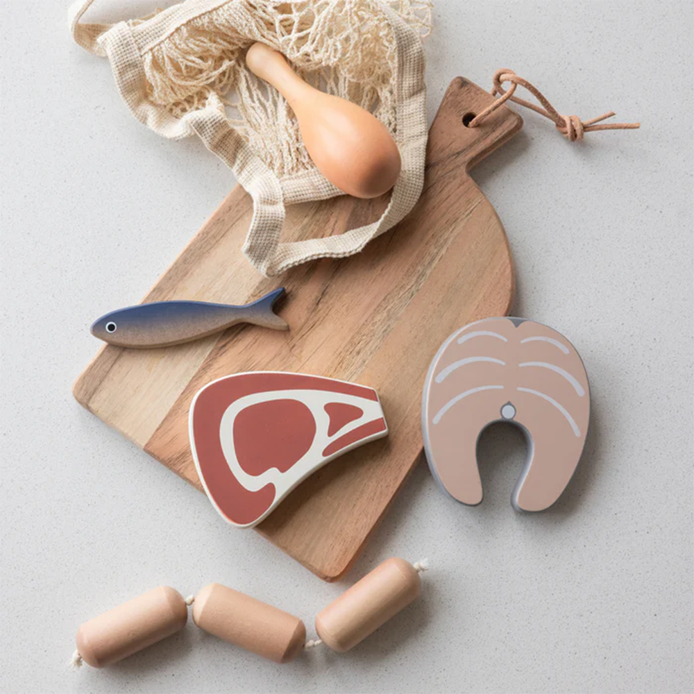 Viande et poisson en bois Sebra