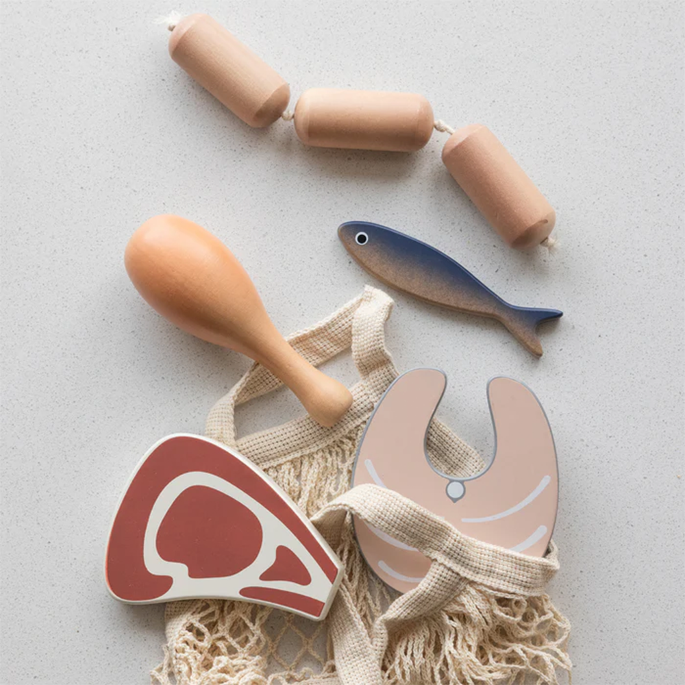 Viande et poisson en bois Sebra