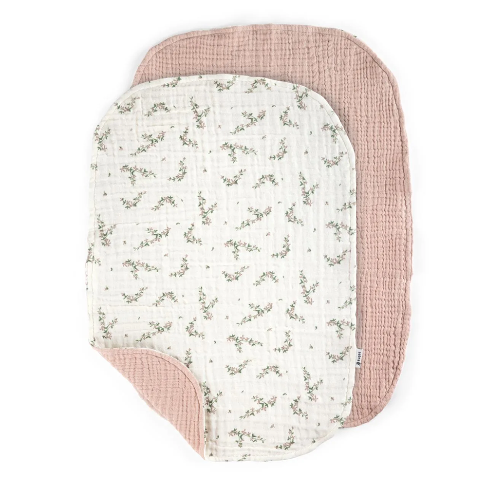 Sebra Muslin Changing Pad 2-pack Powder Rose
