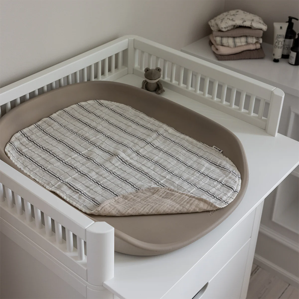 Sebra Musselin Wickelunterlage 2er-Set Cream Stripe