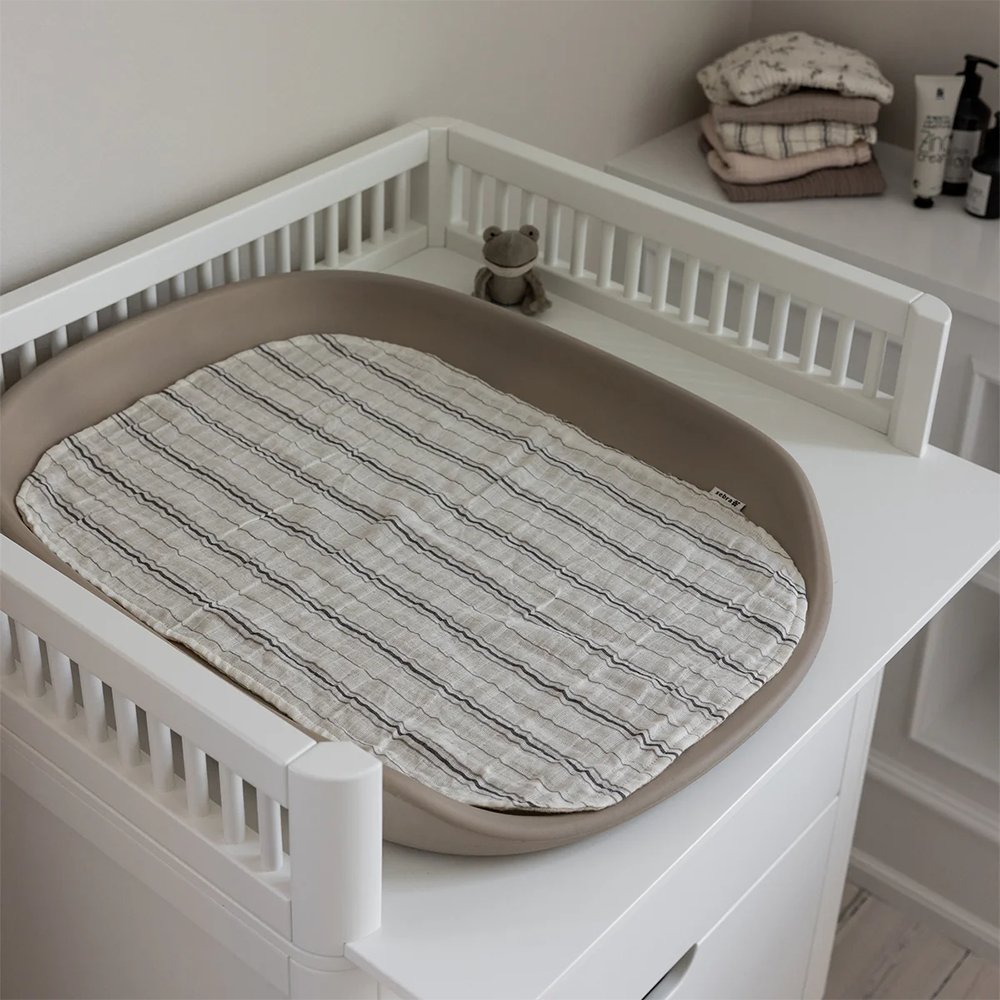 Sebra Musselin Wickelunterlage 2er-Set Cream Stripe