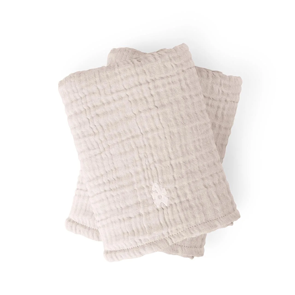 Sebra Muslin Changing Mat 2-Pack Birchbark Rose