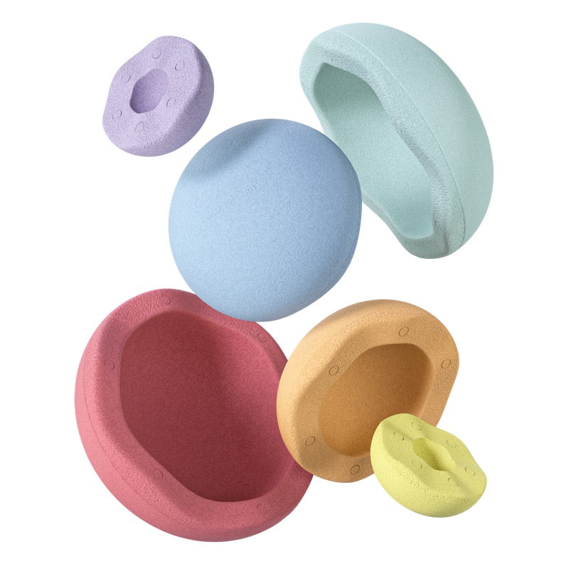 Alle einzelnen Steine des Inside Rainbow Pastel Sets von Stapelstein 