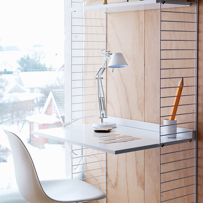 String Furniture Schreibtischplatte 'System' 78x58 cm Weiss