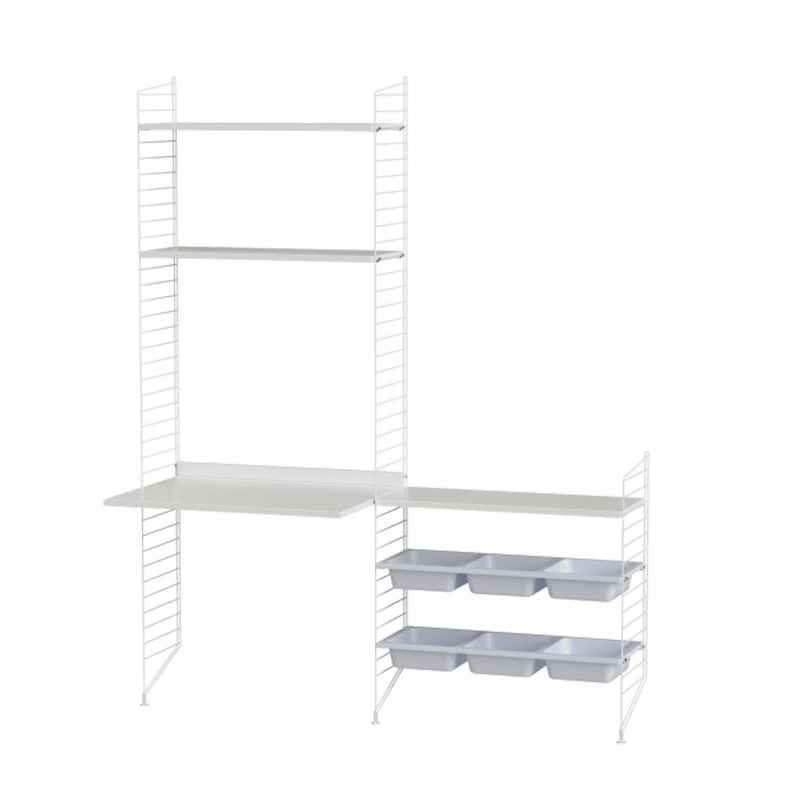 String Furniture Combinaison de bureau E Blanc/Blanc