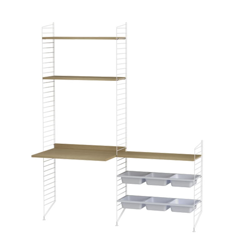 String Furniture Schreibtischkombination E Eiche/Weiss - Online MY SNOWFLAKE