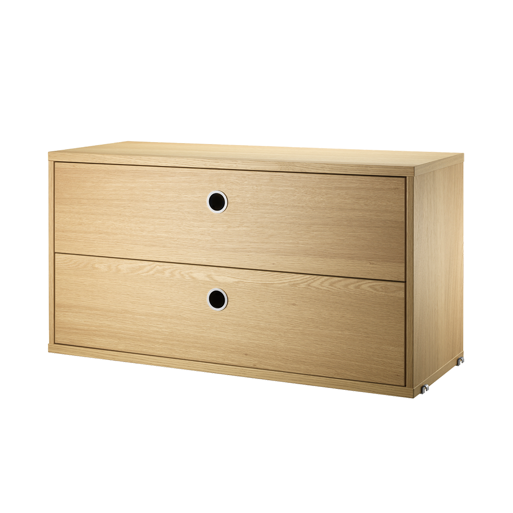 String Furniture 'System' Cabinet with Drawers, 78x30 cm, Oak