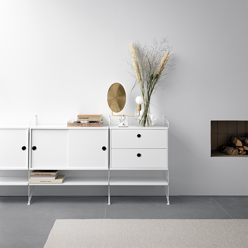 String Furniture Schrankelement mit Schiebetüren 'System' 78x30 cm Weiss