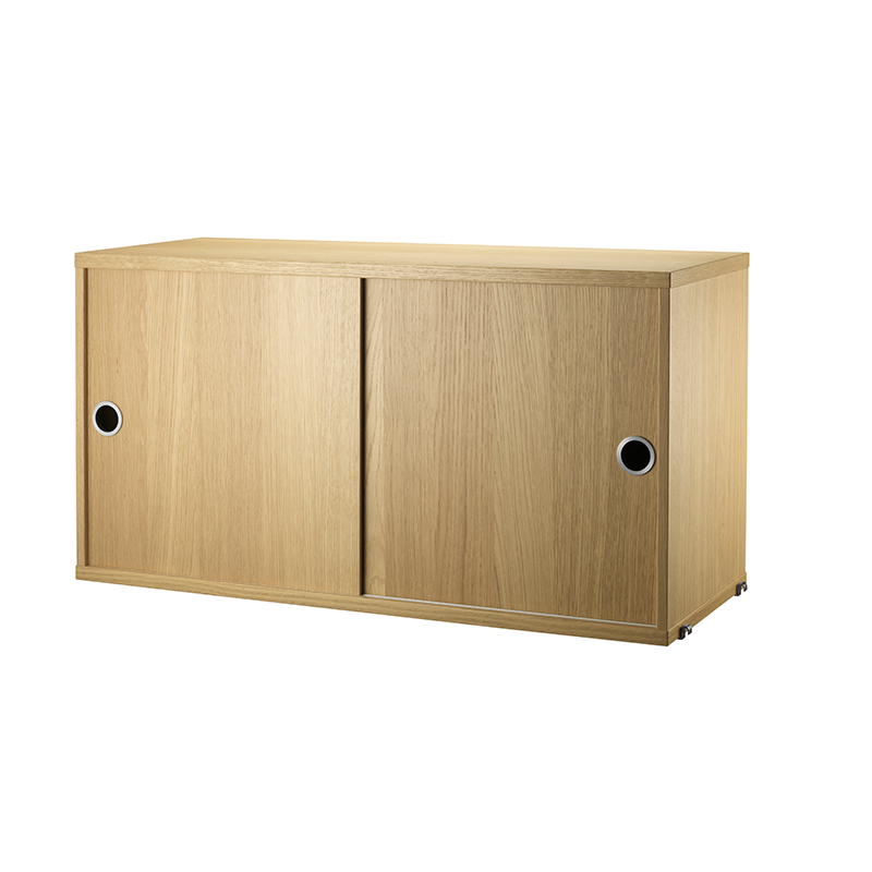 String Furniture Cabinet with Sliding Doors 'System' 78x30 cm Oak
