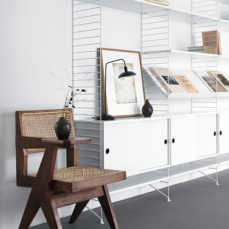 String Furniture Magazine Rack 'System' 78x30 cm White
