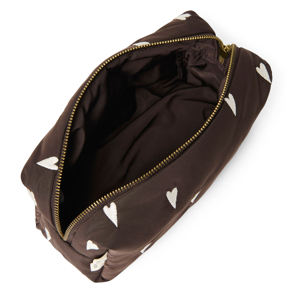 Studio Noos Necessaire 'Puffy Pouch' Brown Hearts